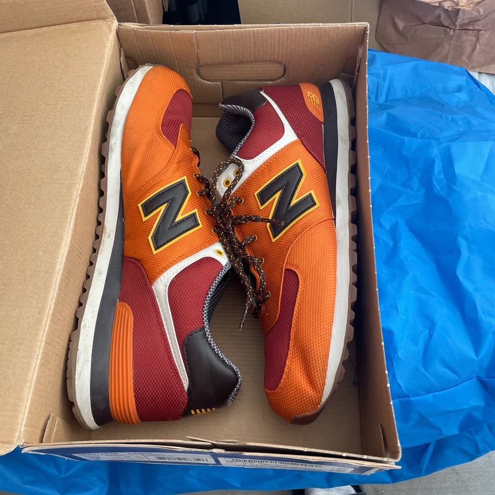 New Balance Vibrant Orange and Burgundy Sneakers Size 15